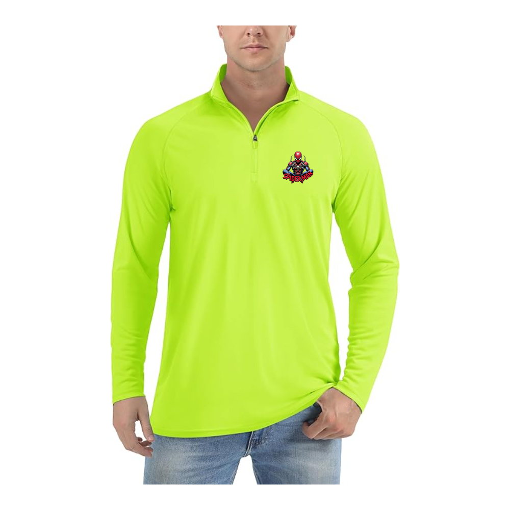 Men's Spider-Man 2025  Lightweight Quarter-Zip Athletic Shirt Long Sleeve Performance Wear