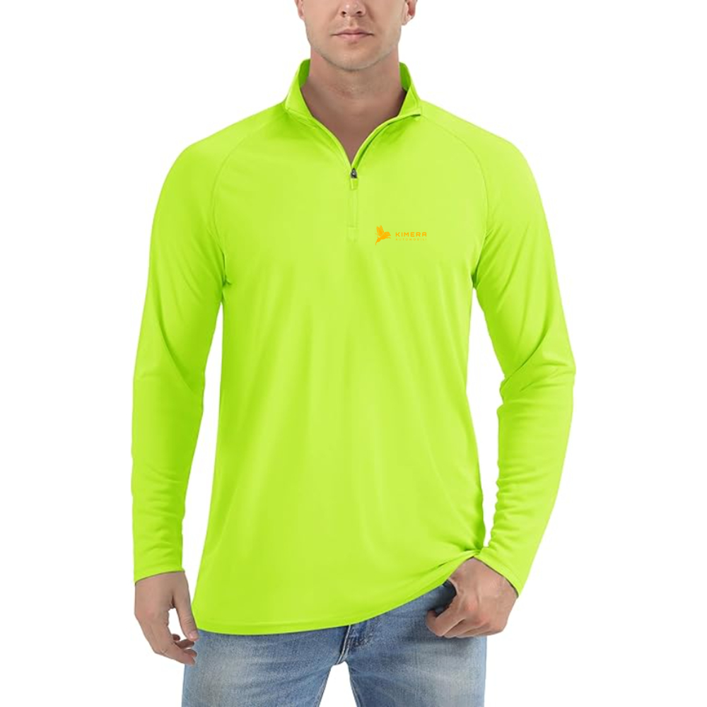 Men's Kimera Automobili Logo Lightweight Quarter-Zip Athletic Shirt Long Sleeve Performance Wear