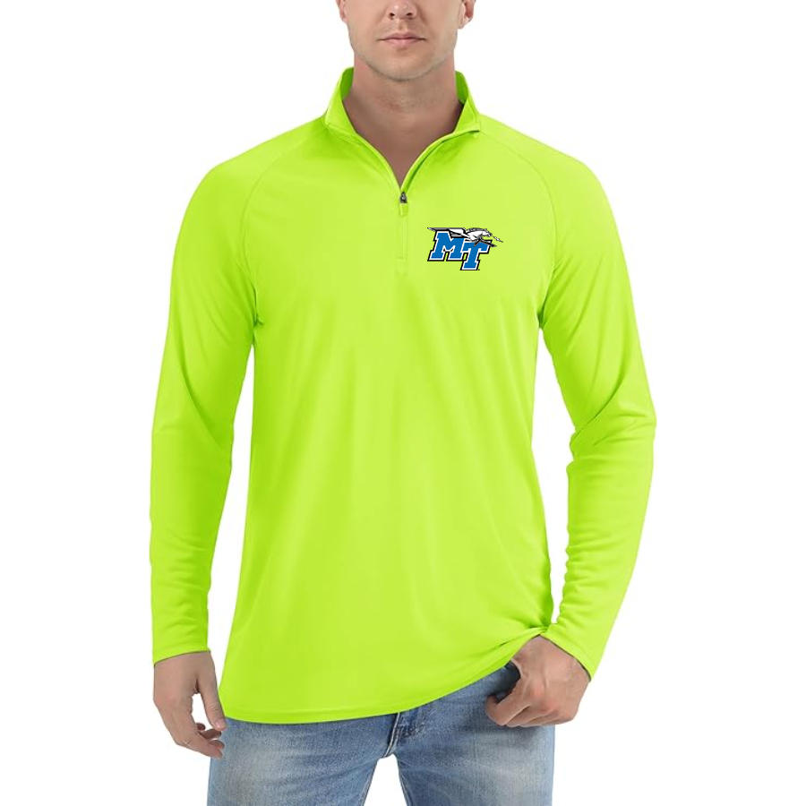 Men's Middle Tennessee Blue Raiders  Lightweight Quarter-Zip Athletic Shirt Long Sleeve Performance Wear