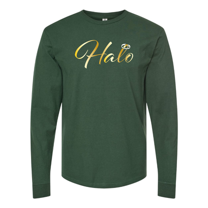 Men's Halo Logo Cotton Long Sleeve T-Shirt