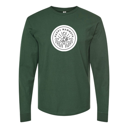 Men's Happy Mammoth Logo Cotton Long Sleeve T-Shirt