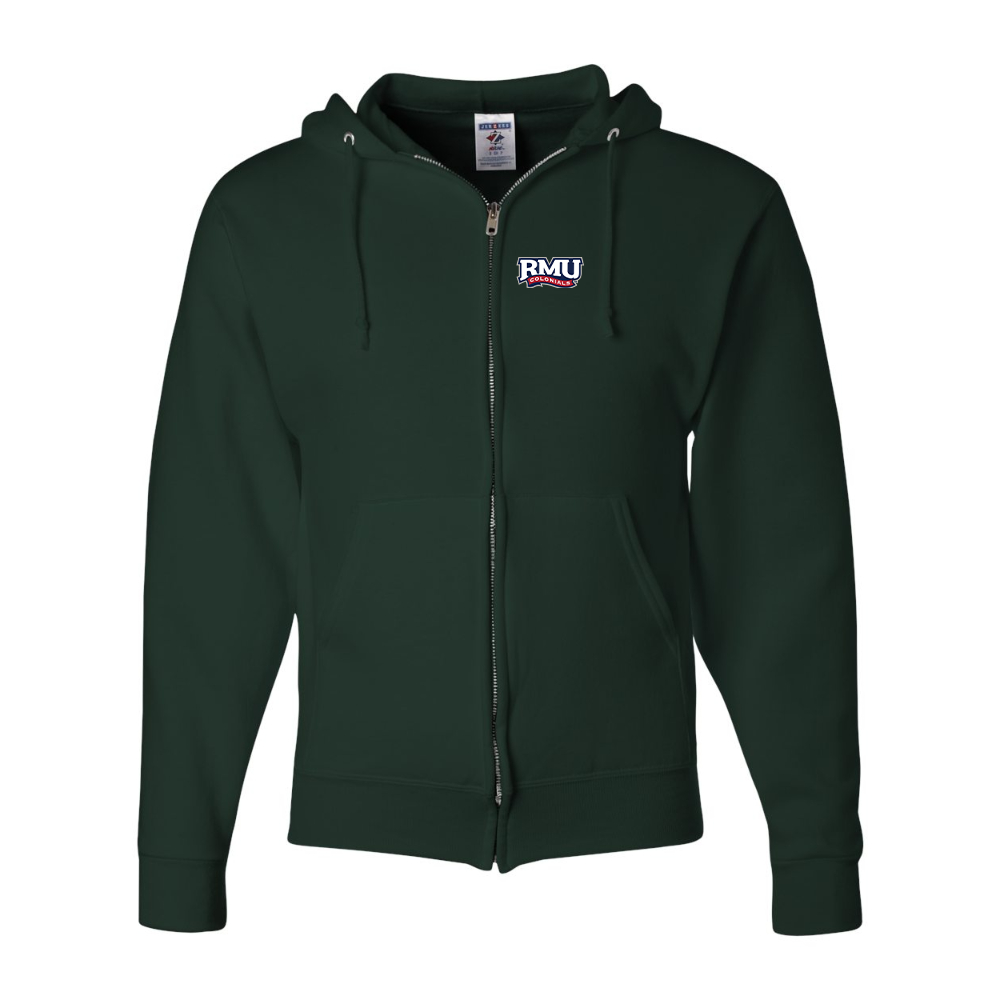 Men's Robert Morris Colonials Logo JERZEES NuBlend Full-Zip Hooded Sweatshirt