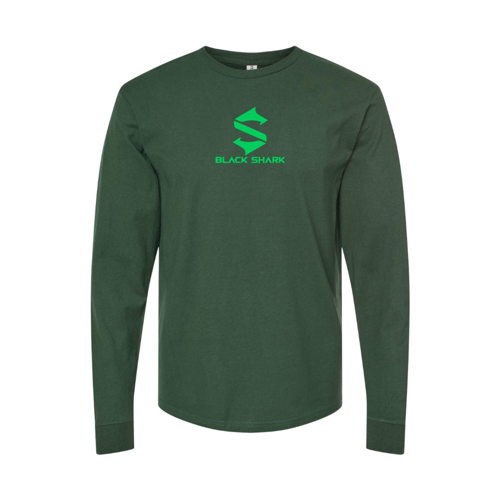 Men's Black Shark Logo Long Sleeve T-Shirt