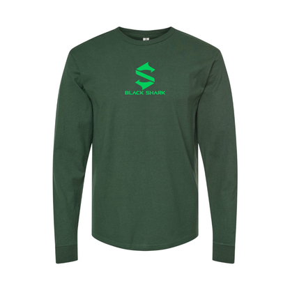 Men's Black Shark Logo Long Sleeve T-Shirt