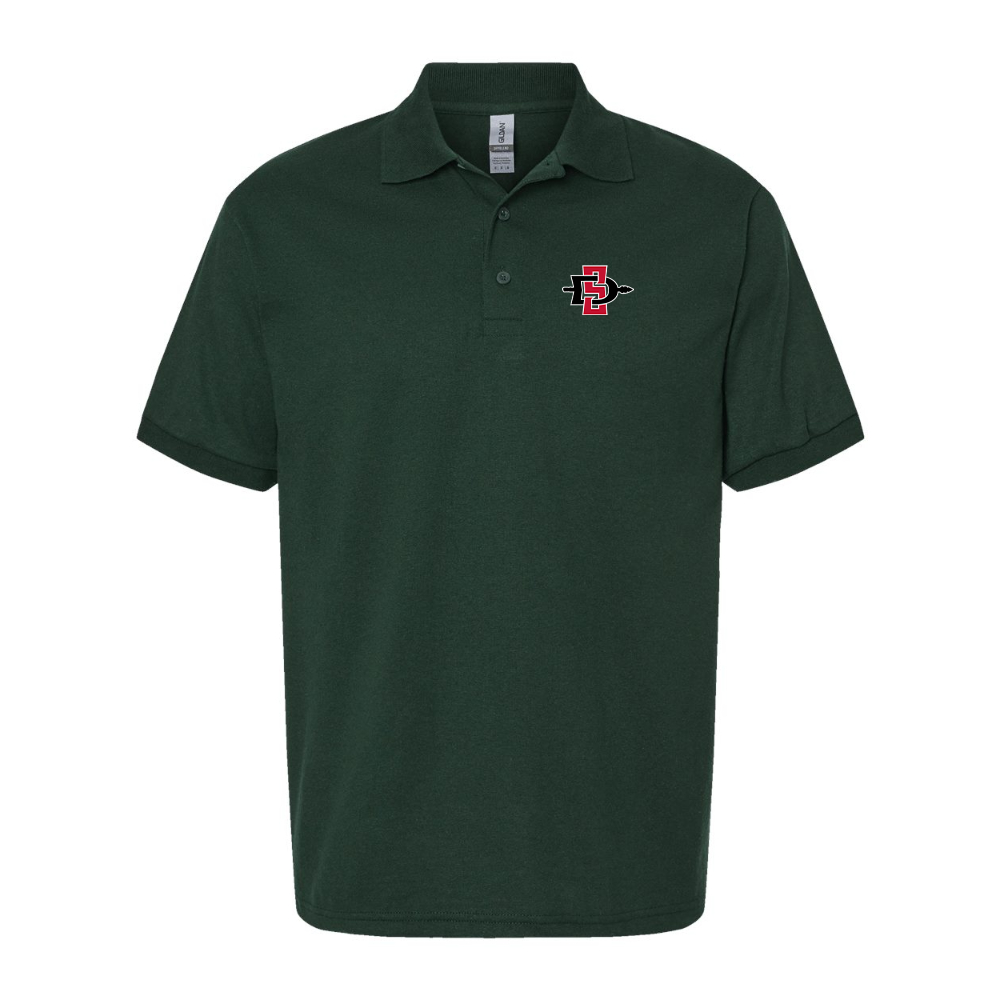 Men's San Diego State Aztecs Logo Gildan Dry Blend Jersey Polo
