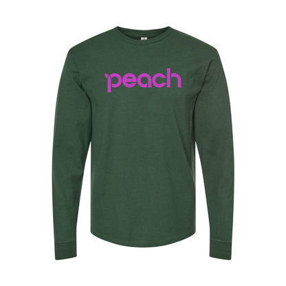 Men's Peach Aviation Logo Long Sleeve T-Shirt