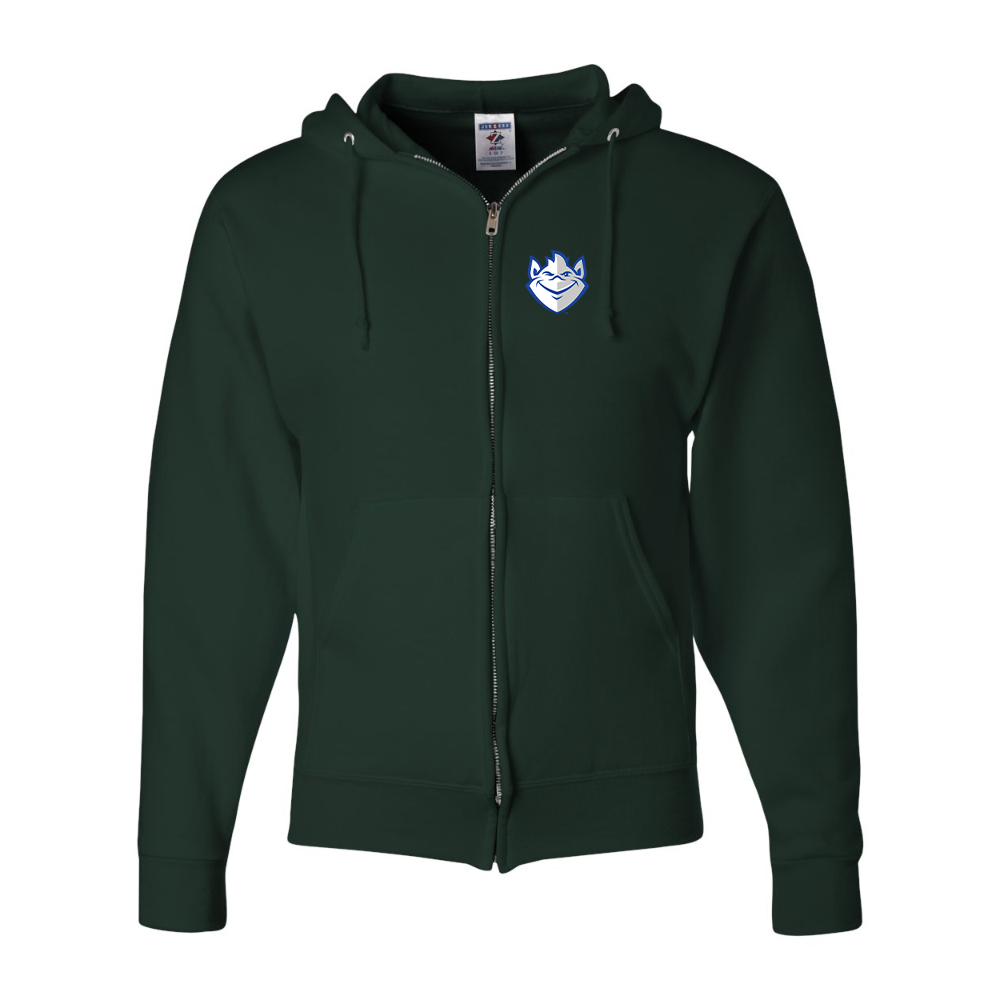 Men's Saint Louis Billikens Logo JERZEES NuBlend Full-Zip Hooded Sweatshirt