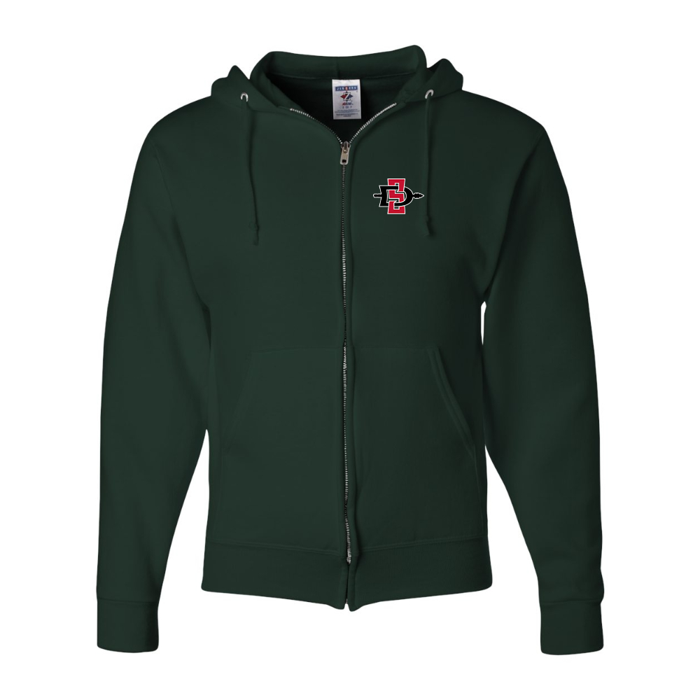 Men's San Diego State Aztecs Logo JERZEES NuBlend Full-Zip Hooded Sweatshirt