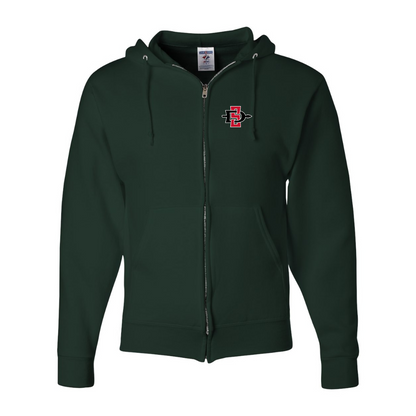 Men's San Diego State Aztecs Logo JERZEES NuBlend Full-Zip Hooded Sweatshirt