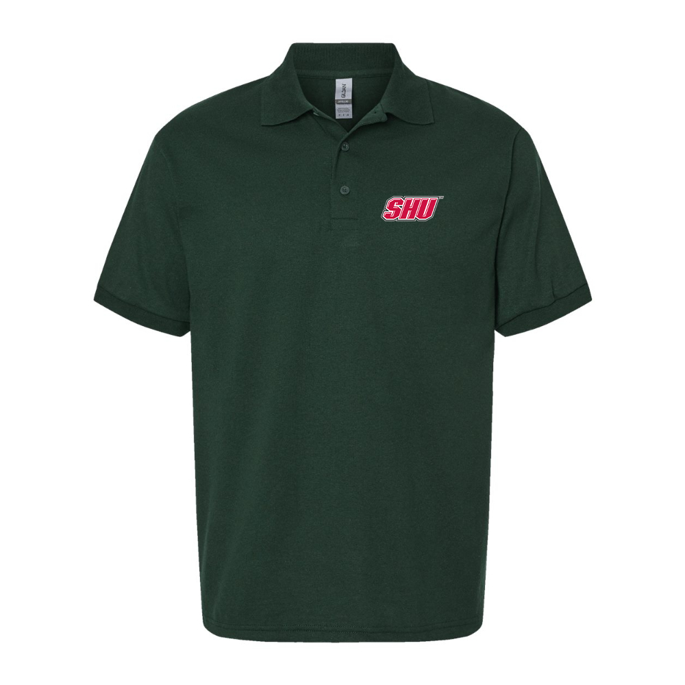 Men's Sacred Heart Pioneers Logo Gildan Dry Blend Jersey Polo