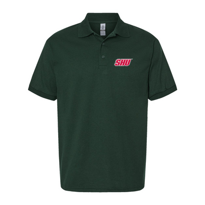 Men's Sacred Heart Pioneers Logo Gildan Dry Blend Jersey Polo