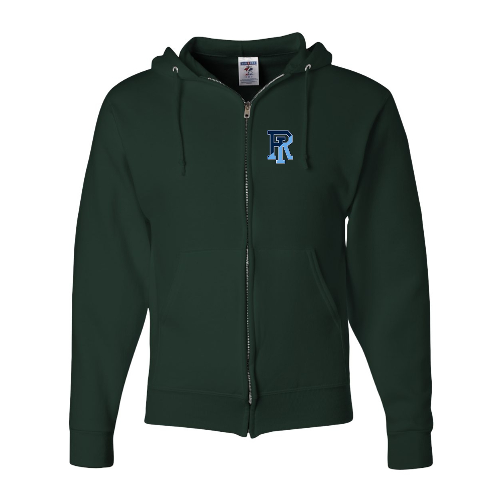 Men's Rhode Island Rams Logo JERZEES NuBlend Full-Zip Hooded Sweatshirt