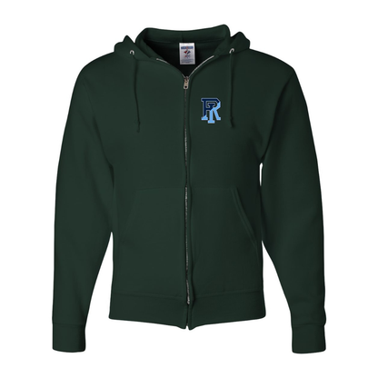Men's Rhode Island Rams Logo JERZEES NuBlend Full-Zip Hooded Sweatshirt