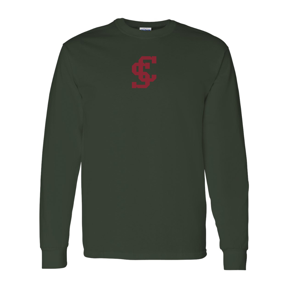Men's Santa Clara Broncos Logo  Gildan Heavy Cotton Long Sleeve T-Shirt