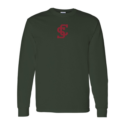 Men's Santa Clara Broncos Logo  Gildan Heavy Cotton Long Sleeve T-Shirt