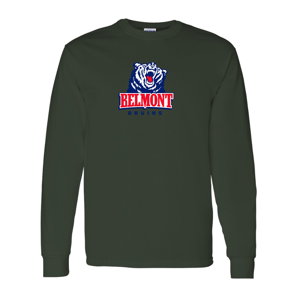 Men's Belmont Bruins  Gildan Heavy Cotton Long Sleeve T-Shirt