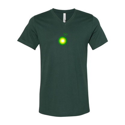 BP Oil Logo BELLA  CANVAS - Jersey V-Neck T-Shirt