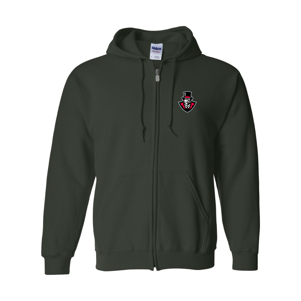 Men's   Austin Peay Governors  Gildan  Heavy Blend Full Zip Hooded Sweatshirt