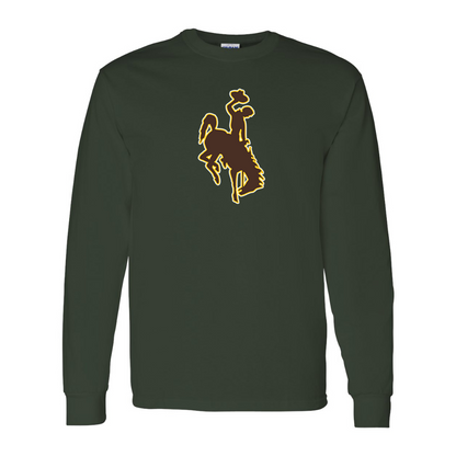 Men's Wyoming Cowboys Gildan Heavy Cotton Long Sleeve T-Shirt
