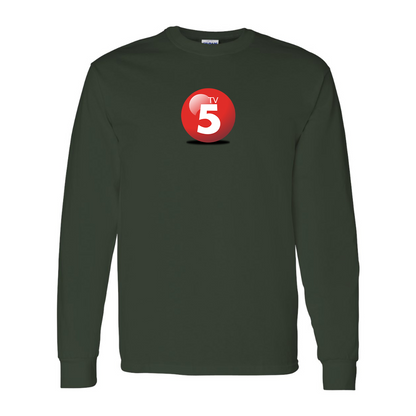 Men's ABC TV5 Logo Gildan Heavy Cotton Long Sleeve T-Shirt