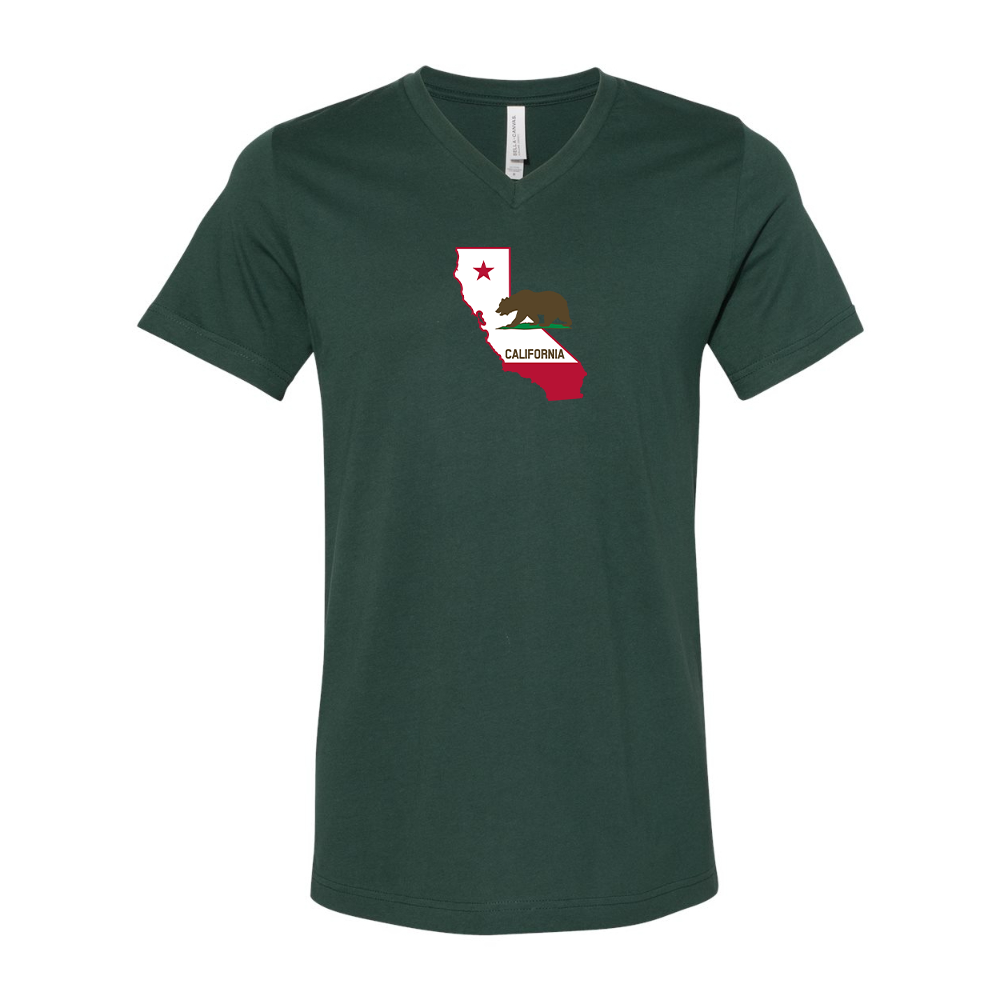 California Bear Map  BELLA  CANVAS - Jersey V-Neck T-Shirt