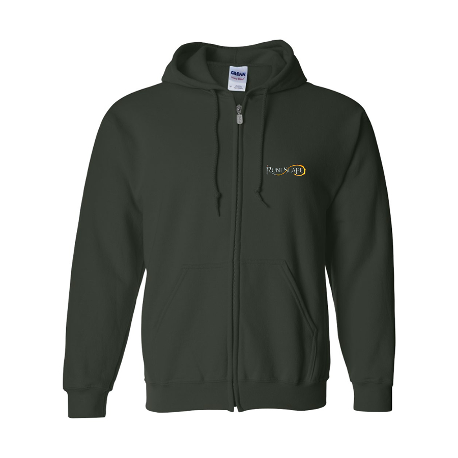 Men's Runescape Logo Gildan  Heavy Blend Full Zip Hooded Sweatshirt