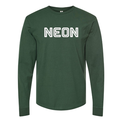 Men's  Neon Logo Cotton Long Sleeve T-Shirt