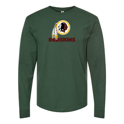 Men's Washington Redskins Logo  Cotton Long Sleeve T-Shirt