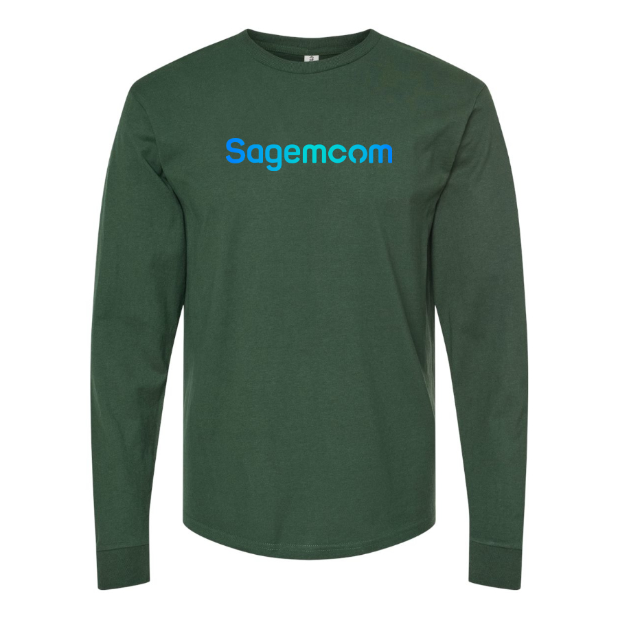 Men's Sagemcom Logo Cotton Long Sleeve T-Shirt