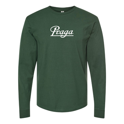 Men's Praga Logo Cotton Long Sleeve T-Shirt