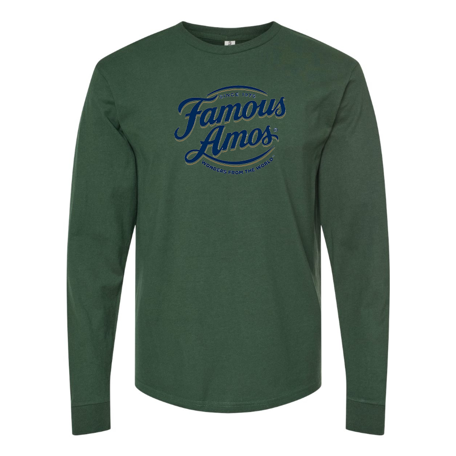 Men's Famous Amos Logo Cotton Long Sleeve T-Shirt