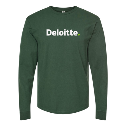 Men's Deloitte Logo Cotton Long Sleeve T-Shirt