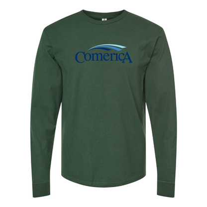 Men's Comerica Logo Cotton Long Sleeve T-Shirt