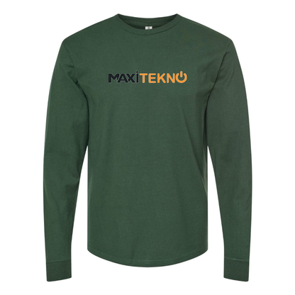 Men's Maxitekno Logo Cotton Long Sleeve T-Shirt