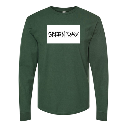 Men's Green Day Logo Cotton Long Sleeve T-Shirt