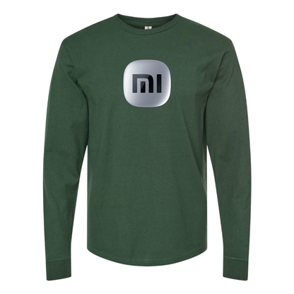 Men's Xiaomi SU7 Logo Cotton Long Sleeve T-Shirt