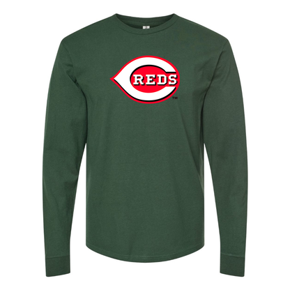 Men's Cincinnati Reds Logo Cotton Long Sleeve T-Shirt