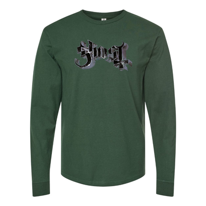 Men's Ghost Logo Cotton Long Sleeve T-Shirt