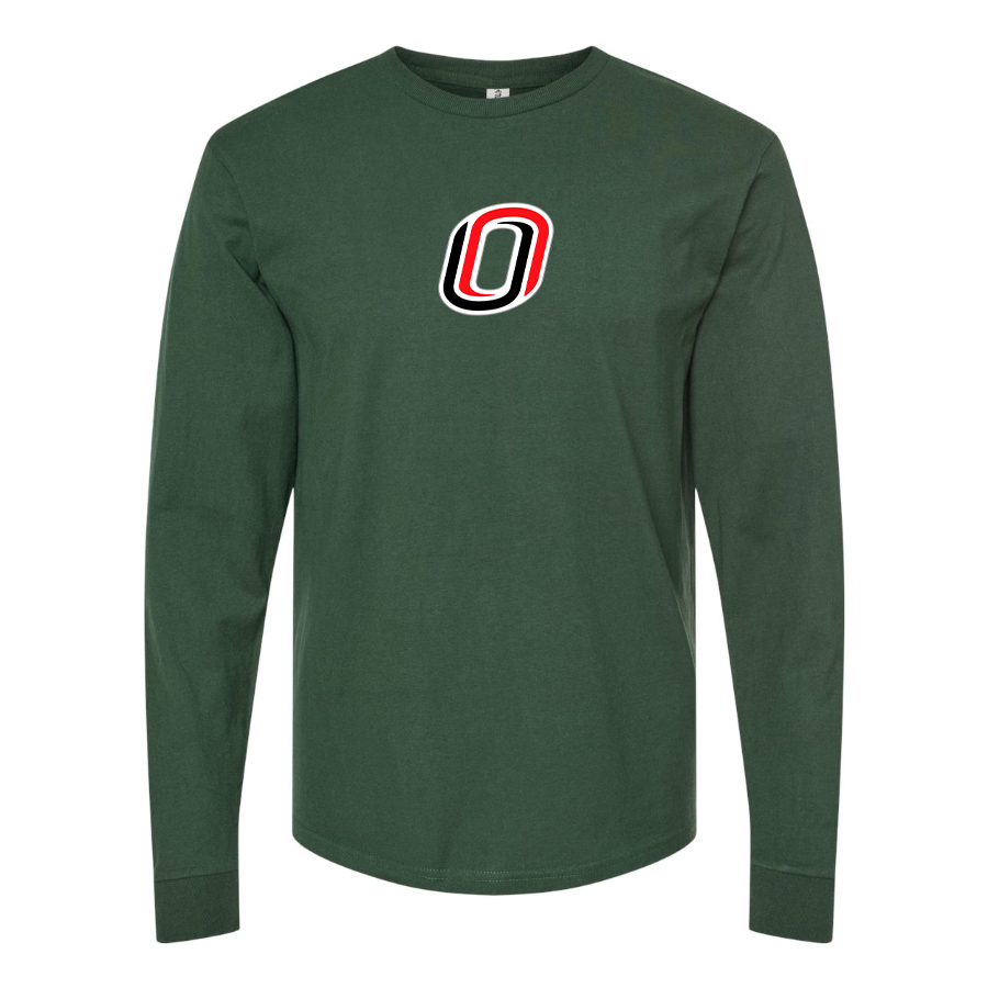 Men's Nebraska Omaha Mavericks Logo  Cotton Long Sleeve T-Shirt