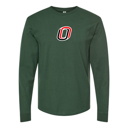 Men's Nebraska Omaha Mavericks Logo  Cotton Long Sleeve T-Shirt