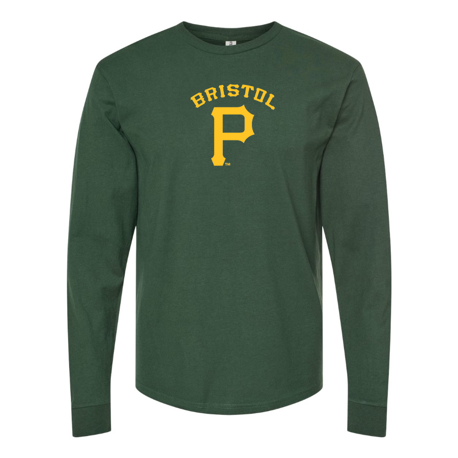 Men's Bristol Pirates  Logo Cotton Long Sleeve T-Shirt