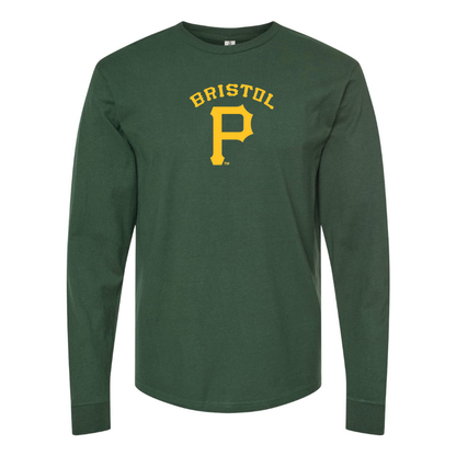 Men's Bristol Pirates  Logo Cotton Long Sleeve T-Shirt