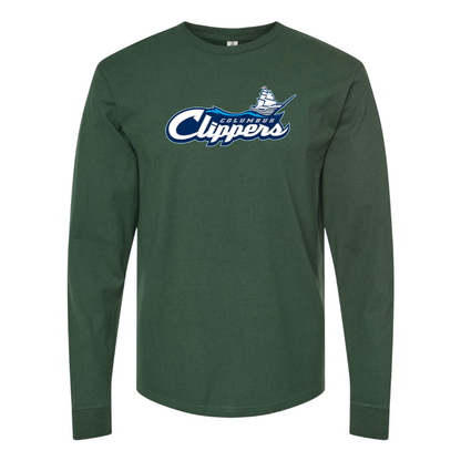 Men's Columbus Clippers Logo Cotton Long Sleeve T-Shirt