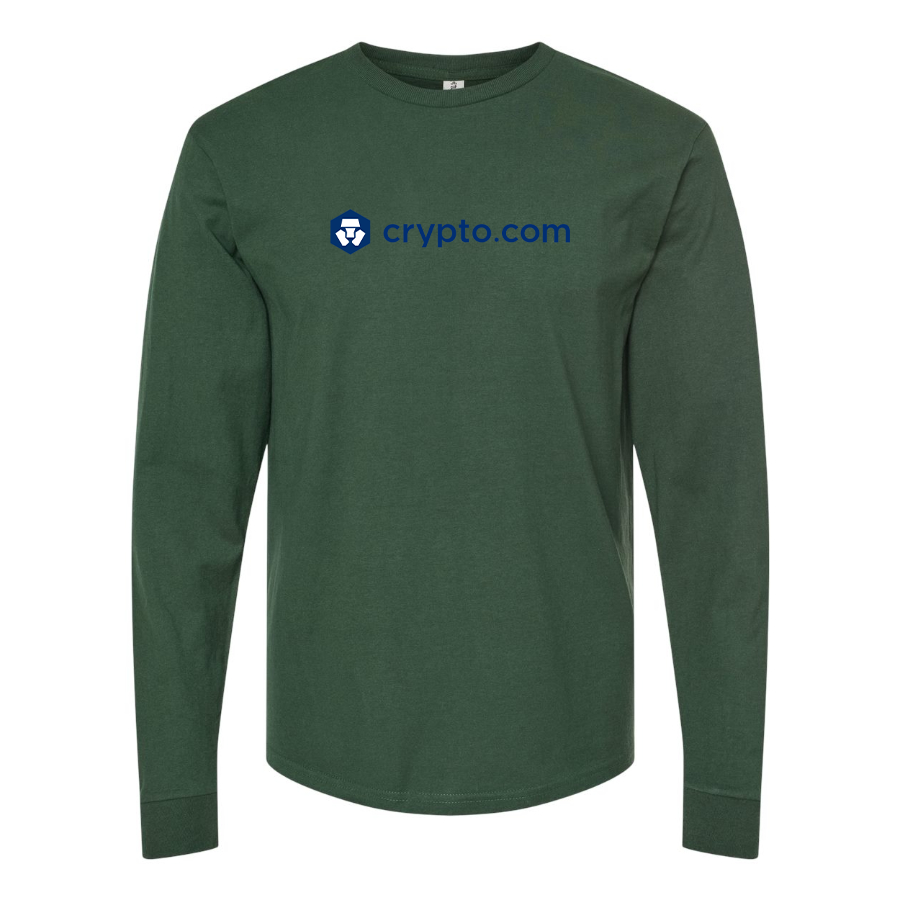 Men's Crypto.Com  Logo Cotton Long Sleeve T-Shirt