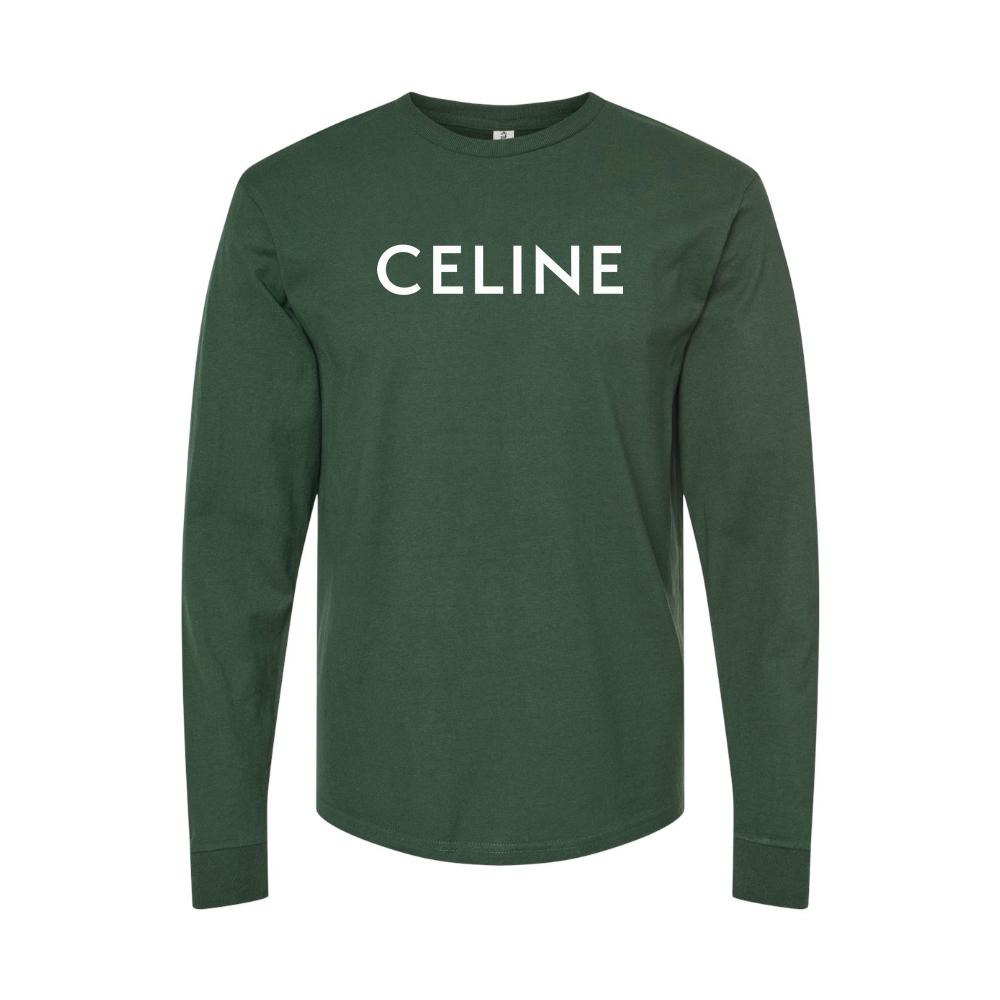 Men's Celine Logo Long Sleeve T-Shirt