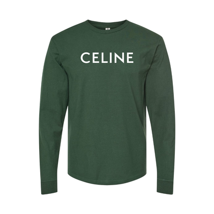 Men's Celine Logo Long Sleeve T-Shirt
