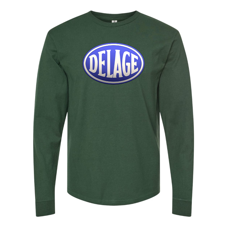 Men's Delage  Logo Cotton Long Sleeve T-Shirt