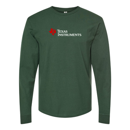 Men's  Texas Instruments Logo  Cotton Long Sleeve T-Shirt