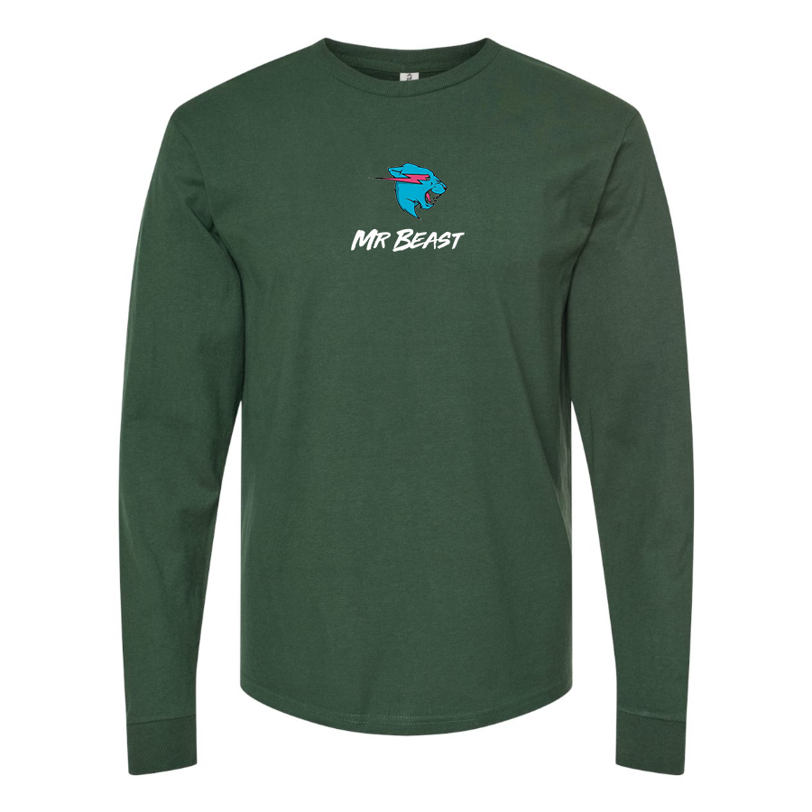 Men's  Mr Beast Logo Cotton Long Sleeve T-Shirt