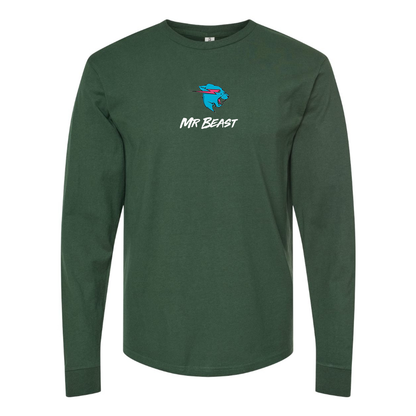 Men's  Mr Beast Logo Cotton Long Sleeve T-Shirt